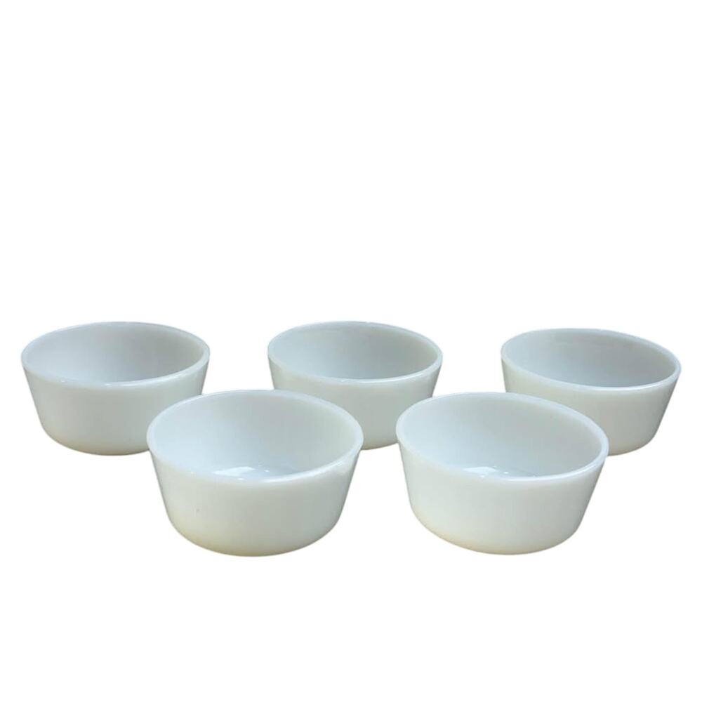 1950’s Fire King Milk Glass Custard Bowl Set - Picture 5 of 6